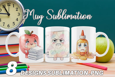 Mug Wrap Chaotic Teacher Supply Watercolor Sublimation artnoy 