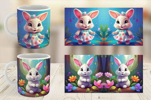 Mug Wrap Charming Baby Bunny Sublimation artnoy 