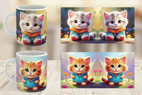 Mug Wrap Charming Baby Cat Sublimation artnoy 