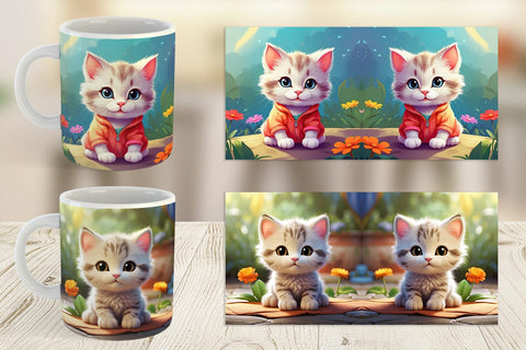 Mug Wrap Charming Baby Cat Sublimation artnoy 