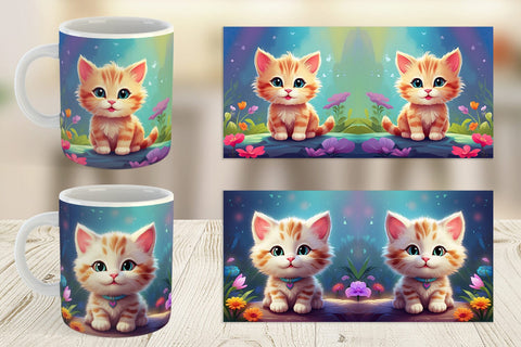 Mug Wrap Charming Baby Cat Sublimation artnoy 