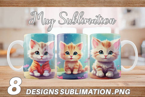 Mug Wrap Charming Baby Cat Sublimation artnoy 