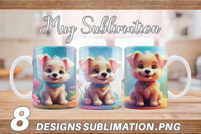 Mug Wrap Charming Baby Dog Sublimation artnoy 