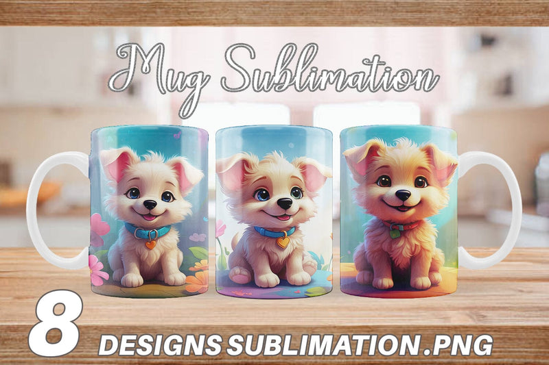 Mug Wrap Charming Baby Dog Sublimation artnoy 