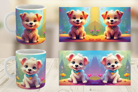 Mug Wrap Charming Baby Dog Sublimation artnoy 