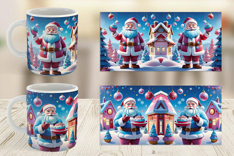Mug Wrap Cheerful Santa Claus Sublimation artnoy 