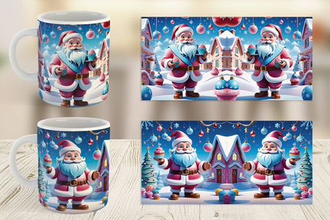 Mug Wrap Cheerful Santa Claus Sublimation artnoy 