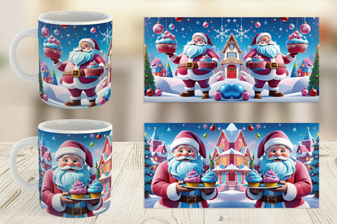 Mug Wrap Cheerful Santa Claus Sublimation artnoy 