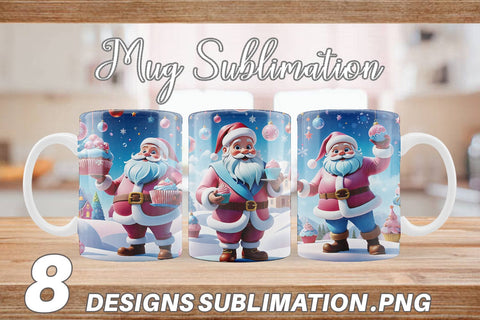 Mug Wrap Cheerful Santa Claus Sublimation artnoy 