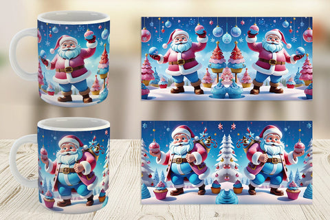 Mug Wrap Cheerful Santa Claus Sublimation artnoy 