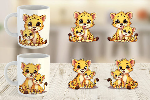 Mug Wrap Cheetah Mother's Day Sublimation artnoy 