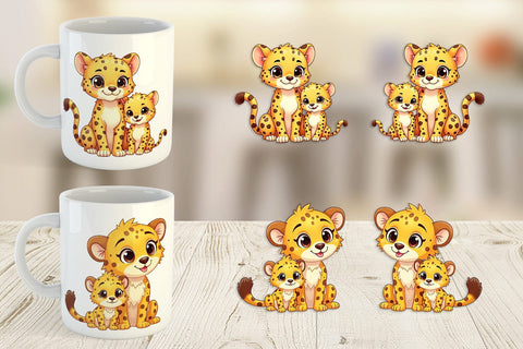 Mug Wrap Cheetah Mother's Day Sublimation artnoy 