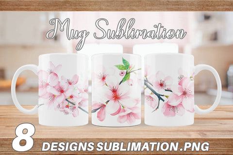 Mug Wrap Cherry blossoms Sublimation artnoy 