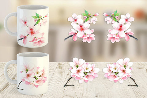 Mug Wrap Cherry blossoms Sublimation artnoy 