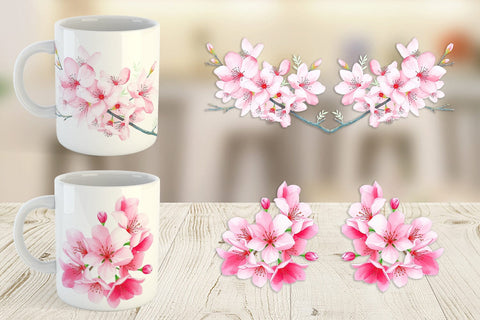 Mug Wrap Cherry blossoms Sublimation artnoy 