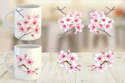 Mug Wrap Cherry blossoms Sublimation artnoy 
