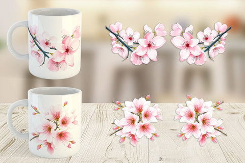 Mug Wrap Cherry blossoms Sublimation artnoy 