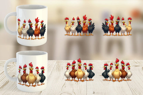 Mug Wrap Chicken Emotion Sublimation artnoy 