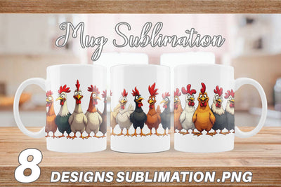 Mug Wrap Chicken Emotion Sublimation artnoy 