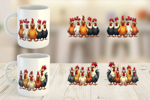 Mug Wrap Chicken Emotion Sublimation artnoy 