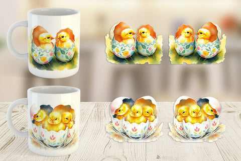 Mug Wrap Chicks in Eggs Sublimation artnoy 
