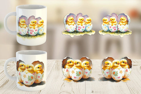 Mug Wrap Chicks in Eggs Sublimation artnoy 