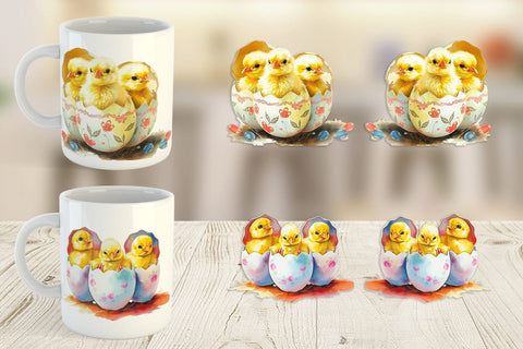Mug Wrap Chicks in Eggs Sublimation artnoy 