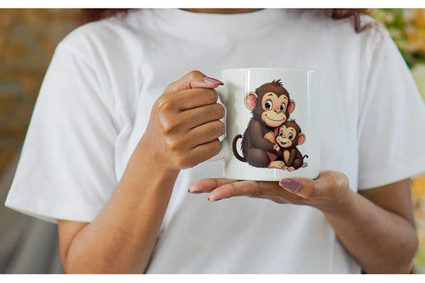 Mug Wrap Chimpanzee Mother's Day Sublimation artnoy 
