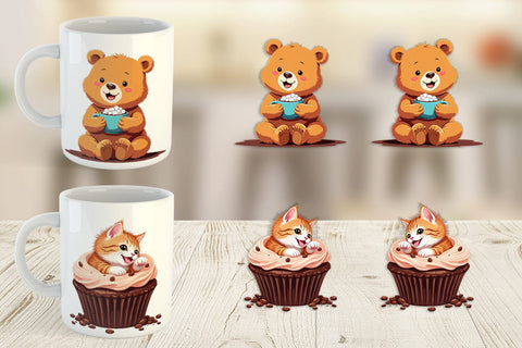 Mug Wrap Chocolate Animals Sublimation artnoy 