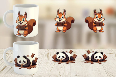 Mug Wrap Chocolate Animals Sublimation artnoy 