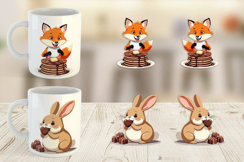 Mug Wrap Chocolate Animals Sublimation artnoy 