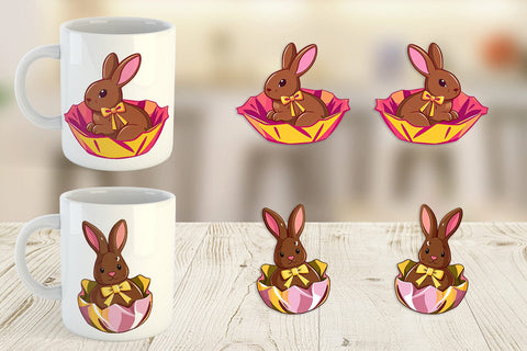 Mug Wrap Chocolate Bunny Sublimation artnoy 