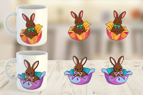 Mug Wrap Chocolate Bunny Sublimation artnoy 
