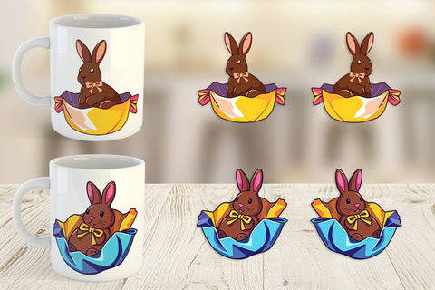 Mug Wrap Chocolate Bunny Sublimation artnoy 