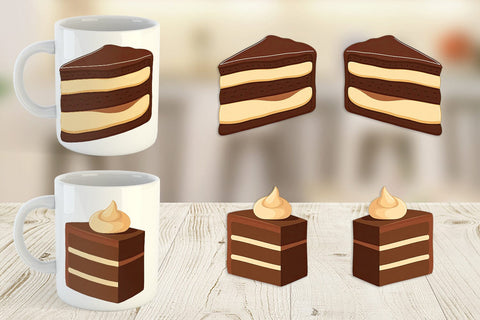 Mug Wrap Chocolate Cake Slice Sublimation artnoy 