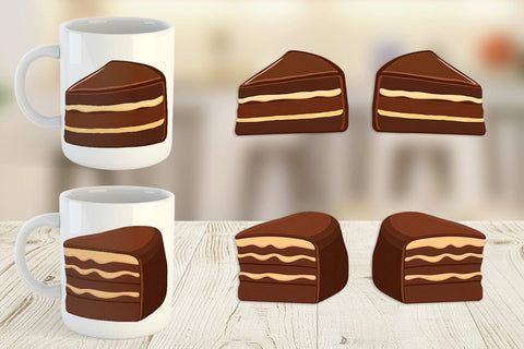 Mug Wrap Chocolate Cake Slice Sublimation artnoy 