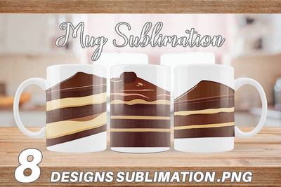 Mug Wrap Chocolate Cake Slice Sublimation artnoy 