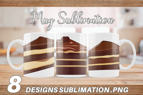 Mug Wrap Chocolate Cake Slice Sublimation artnoy 