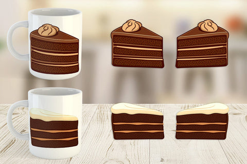 Mug Wrap Chocolate Cake Slice Sublimation artnoy 