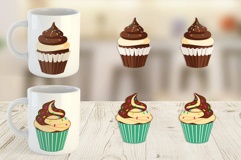 Mug Wrap Chocolate Cupcake Sublimation artnoy 