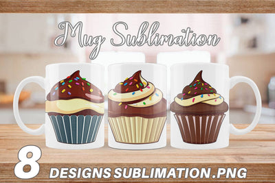 Mug Wrap Chocolate Cupcake Sublimation artnoy 