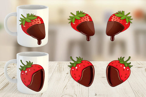 Mug Wrap Chocolate Dipped Strawberry Sublimation artnoy 