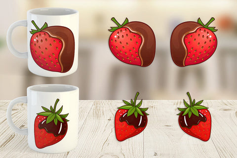 Mug Wrap Chocolate Dipped Strawberry Sublimation artnoy 