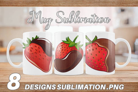Mug Wrap Chocolate Dipped Strawberry Sublimation artnoy 