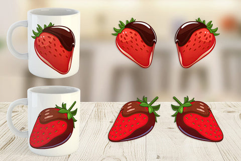Mug Wrap Chocolate Dipped Strawberry Sublimation artnoy 