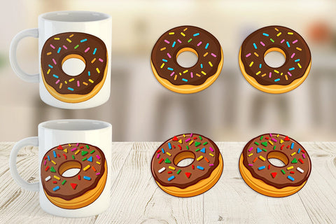 Mug Wrap Chocolate Donut Sublimation artnoy 