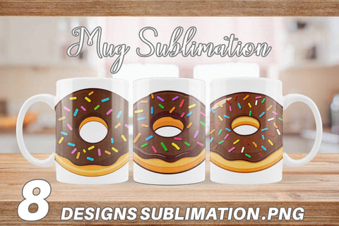 Mug Wrap Chocolate Donut Sublimation artnoy 