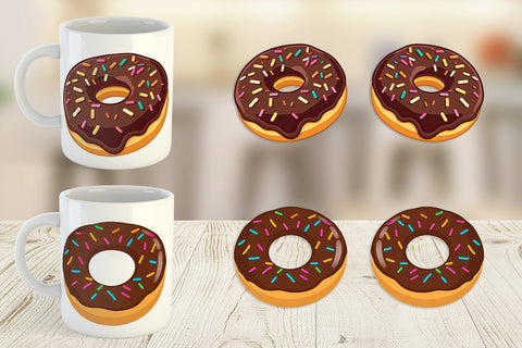 Mug Wrap Chocolate Donut Sublimation artnoy 