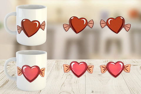 Mug Wrap Chocolate Heart Sublimation artnoy 