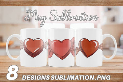 Mug Wrap Chocolate Heart Sublimation artnoy 